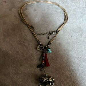 Boho elephant necklace
